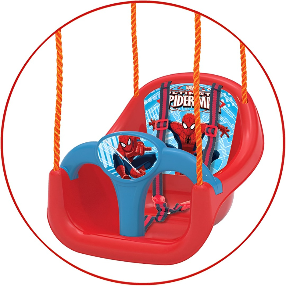 The Dede Spider-Man Swing, model 3062, is a vibrant and engaging swing designed to provide young children with a fun and safe playtime experience.