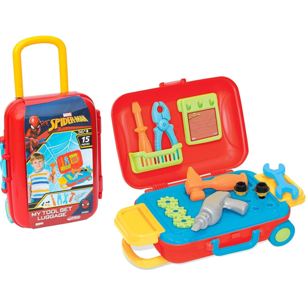 The Dede Spider-Man Tool Set Luggage, model 3484, is an exciting and educational toy designed to captivate young minds