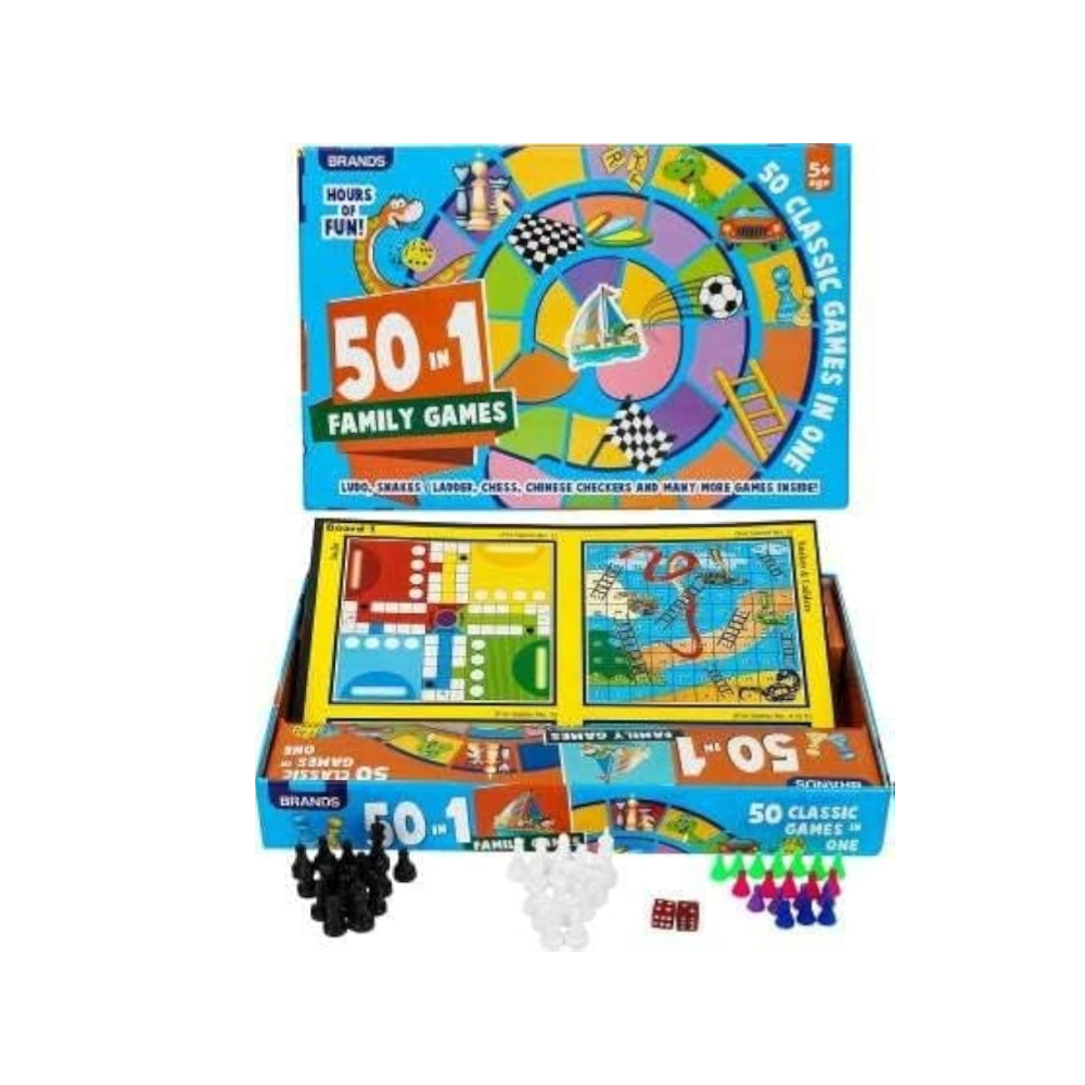 Explore 50-in-1 Family Games - 6P Set – Ultimate Collection of Classic and Modern Games for Family Fun, Group Entertainment, and Skill Development – Perfect for All Ages
