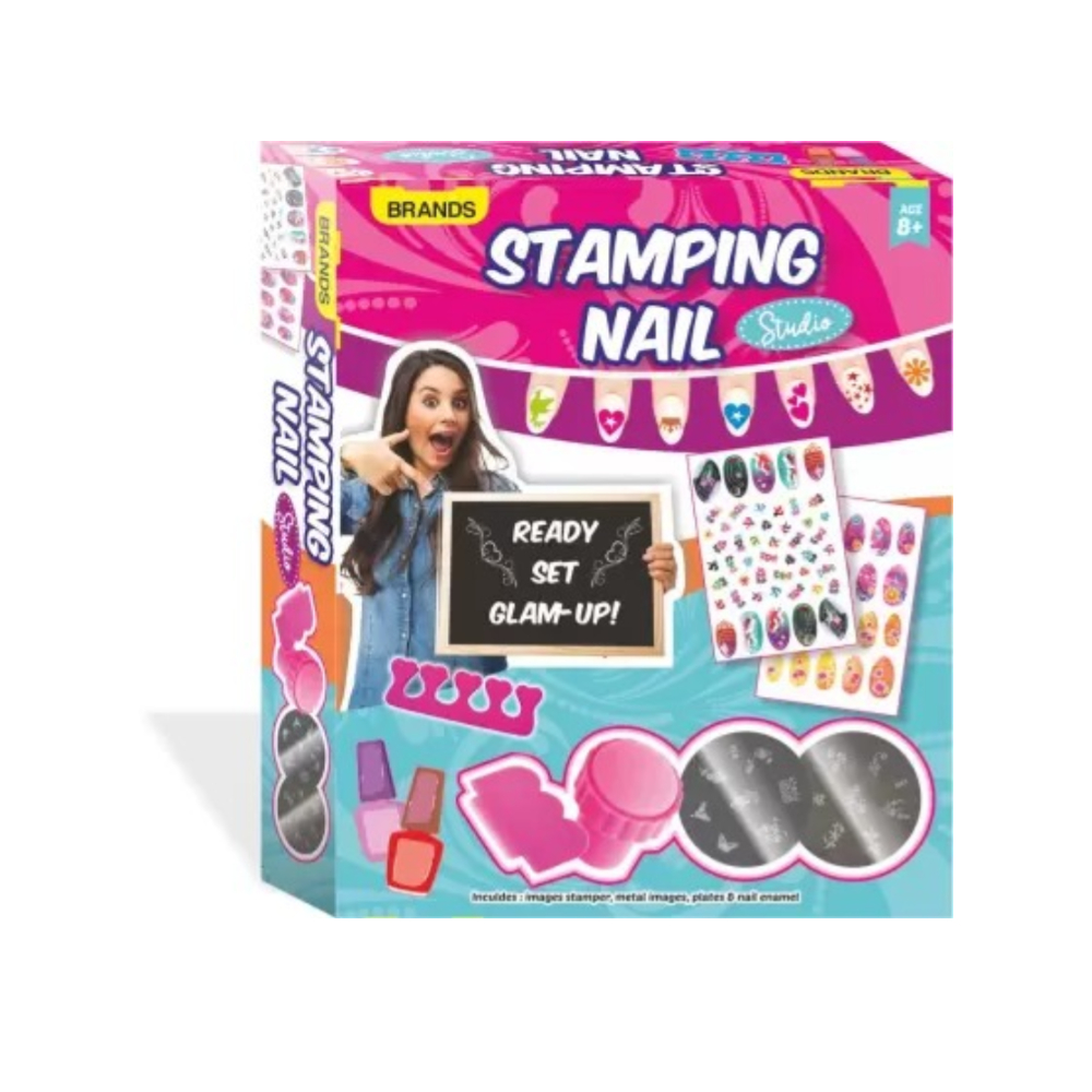 BRANDS Stamping Nail Studio – Fun-Loving Art Game for Girls – Create Stunning Nail Art Designs with Custom Stamps and Colors