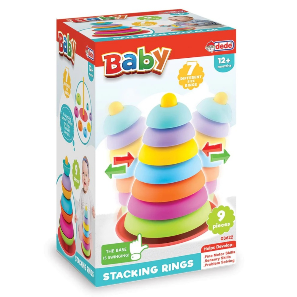 Dede Stacking Rings 9-Piece Set (Model 3622) – Engaging and Educational Stacking Toy for Toddlers Aged 12 Months and Up​
