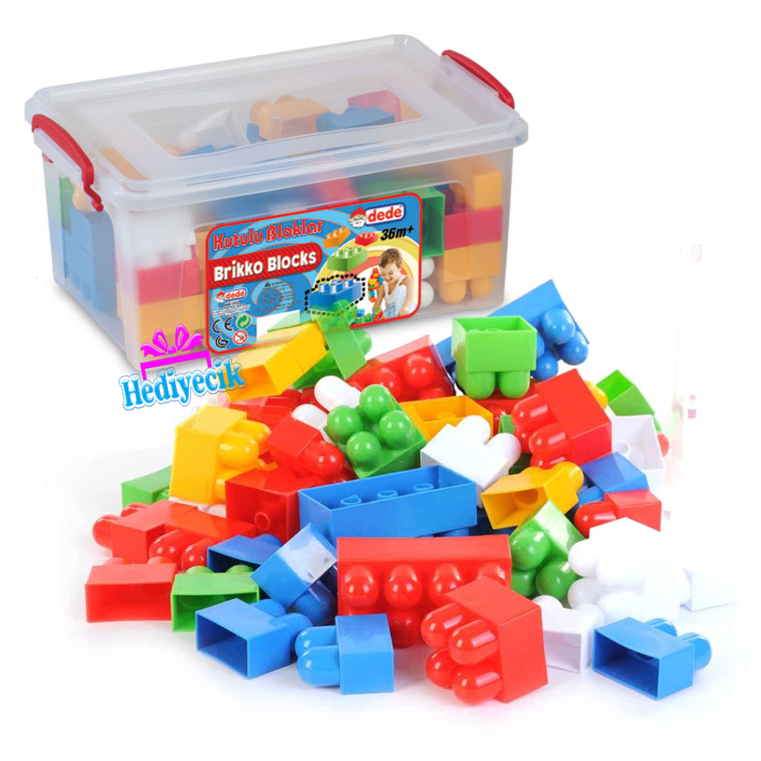 Dede Building Blocks Bucket – 58-Piece Construction Set for Toddlers and Kids | Educational Building Toy in Handy Storage Bucket