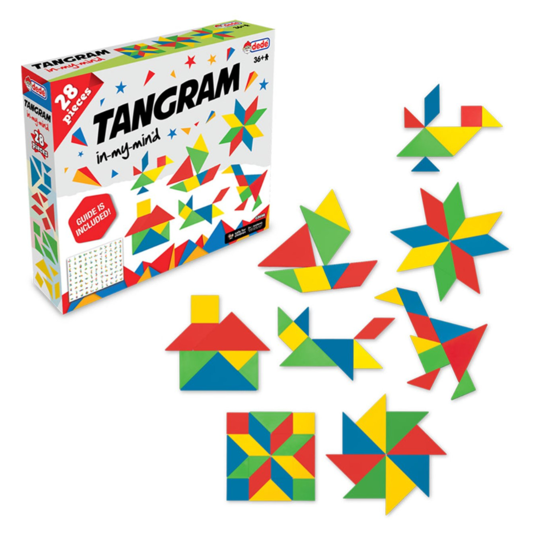 Tangram 28 Pieces Puzzle – Classic Wooden Educational Puzzle Set for Kids Model 3698