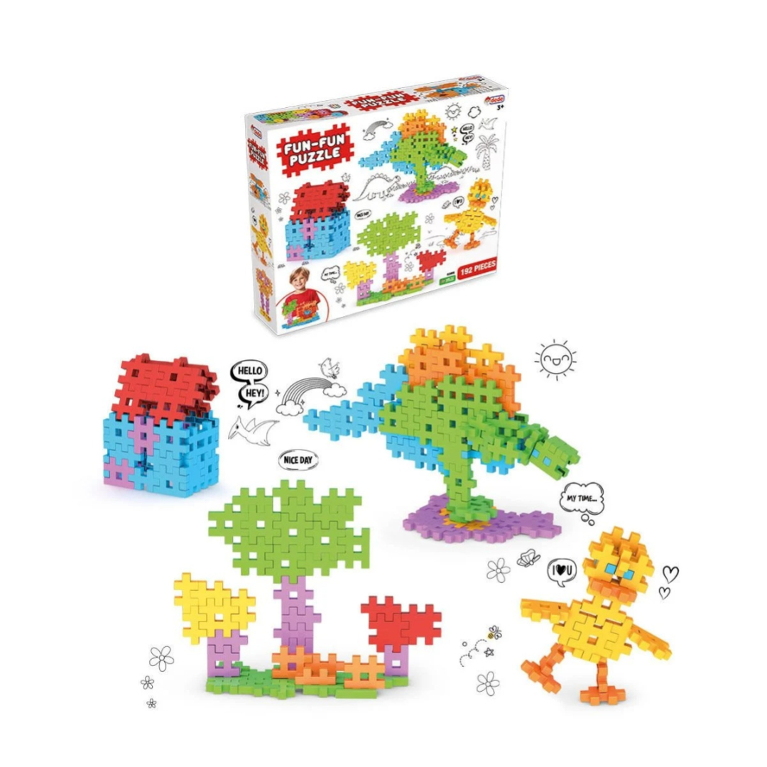 Fun Fun Puzzle 192 Pieces – Educational and Colorful Puzzle Toy for Kids Model 3906 Enhances Cognitive Skills, Pattern Recognition, and Problem-Solving