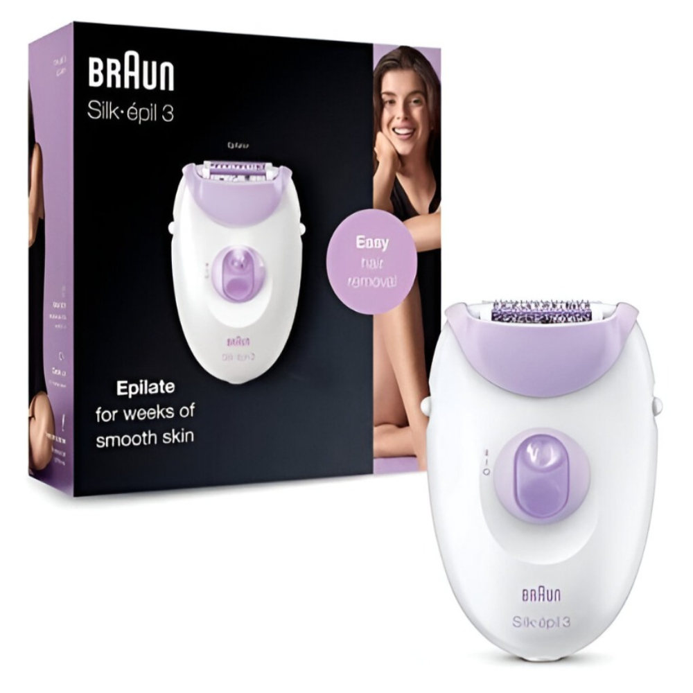 Braun SE3170 Silk-épil 3 Epilator for Women – Corded Hair Removal Device with Smartlight, 20-Tweezer System, Massage Rollers, and SoftLift Tips – White and Violet – Body Epilator for Legs and Body Braun SE3170 Silk-épil 3 Epilator for Women – Corded Hair Removal Device with Smartlight, 20-Tweezer System, Massage Rollers, and SoftLift Tips – White and Violet – Body Epilator for Legs and Body