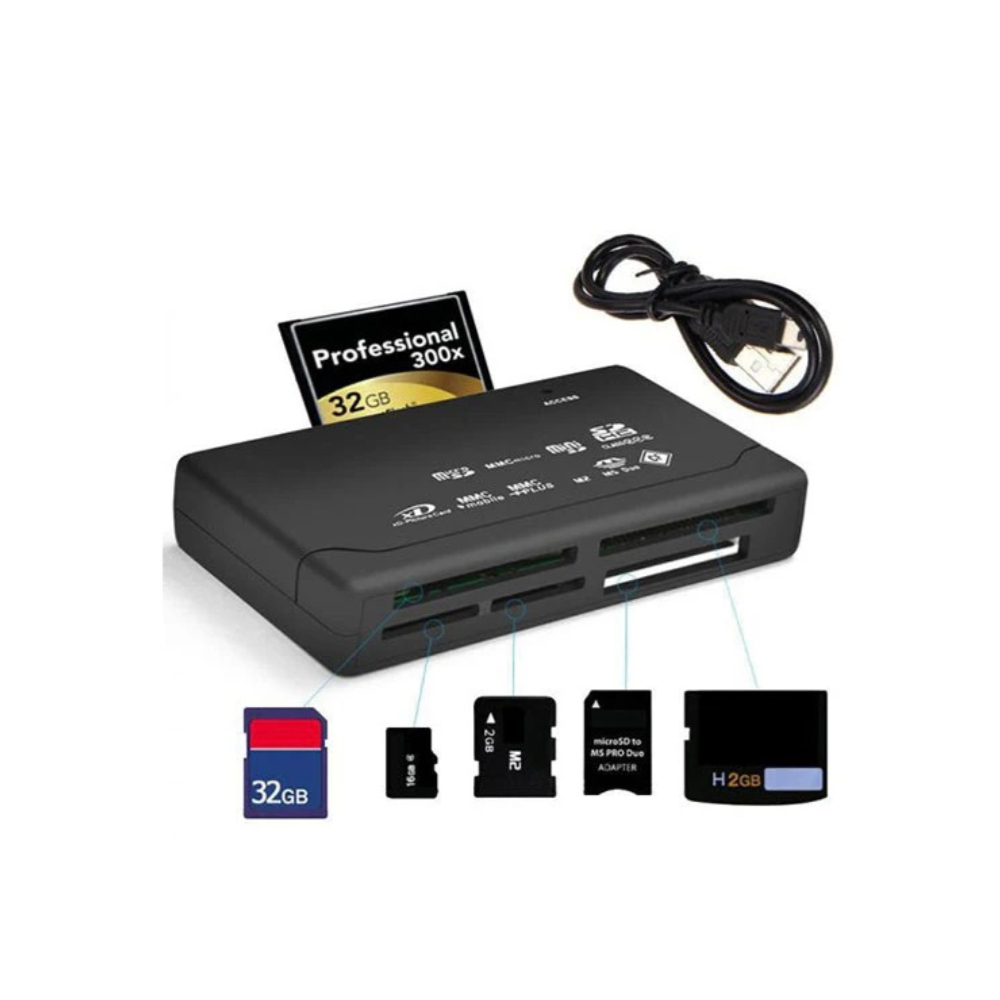 Hay-Tech All-In-1 Memory Card Reader CR1 USB 2.0: Compact and Efficient Multi-Card Reader for SD, MicroSD, and More with High-Speed Data Transfer and Wide Compatibility