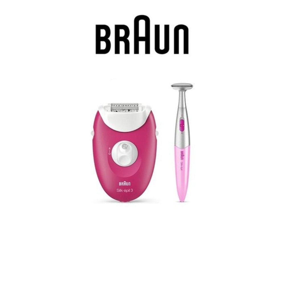 Braun Silk-épil 3 SE3 3420 3-in-1 Epilator for Women – Corded Hair Removal System with 20-Tweezer System, Smartlight, Massage Rollers, SoftLift Tips, Bikini & Face Trimmer Attachments
