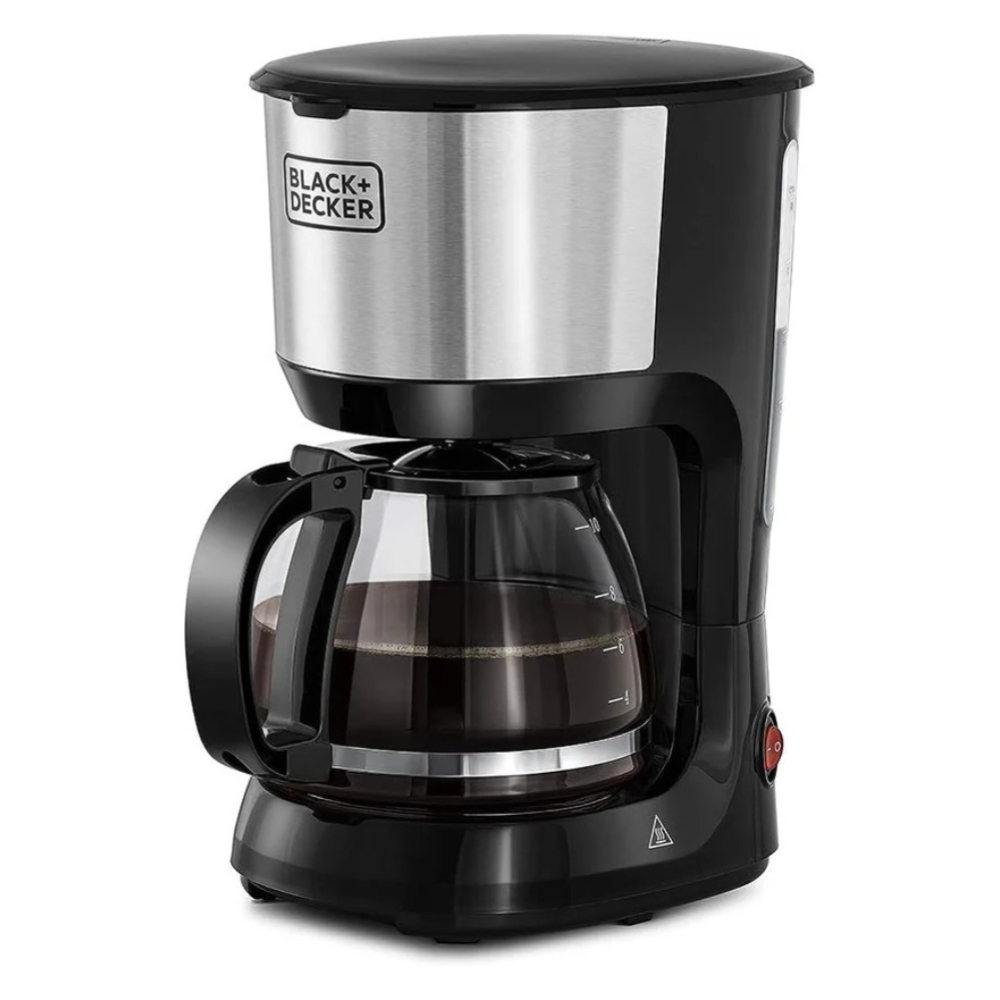 Black+Decker DCM750S Coffee Maker – 750W Automatic Drip Coffee Machine with 1.25L Glass Carafe, 10-Cup Capacity, Non-Stick Warming Plate