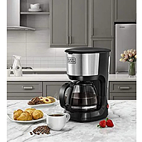 Black+Decker DCM750S Coffee Maker – 750W Automatic Drip Coffee Machine with 1.25L Glass Carafe, 10-Cup Capacity, Non-Stick Warming Plate