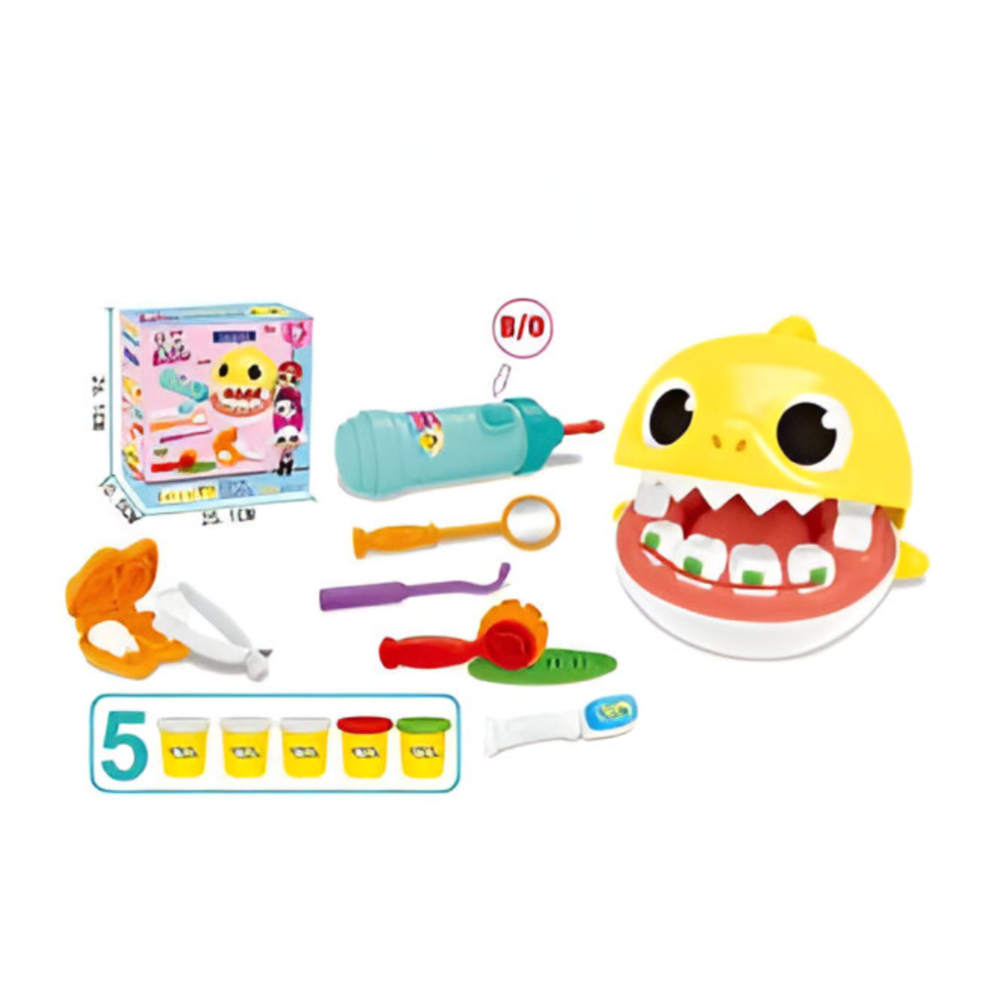 LOL Surprise! Baby Shark Dentist Play Dough Set – Fun Educational Dental Clinic Toy for Kids with 5 Colorful Dough Tubs, Dental Tools, and Baby Shark Mouth Model LOL Surprise! Baby Shark Dentist Play Dough Set – Fun Educational Dental Clinic Toy for Kids with 5 Colorful Dough Tubs, Dental Tools, and Baby Shark Mouth Model