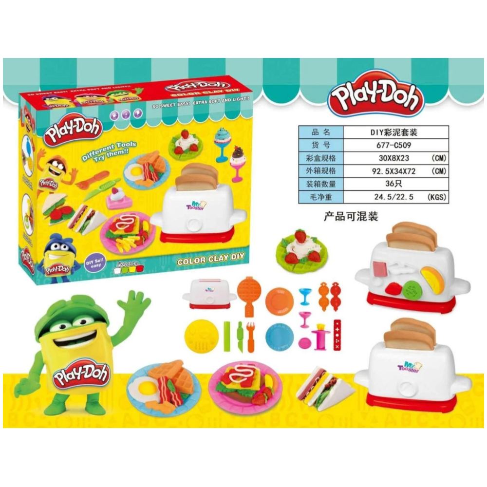 77-C509 Kids Dentist Playset with Shark-Themed Dental Model – 5-Piece Educational Toy Kit with Colorful Modeling Dough