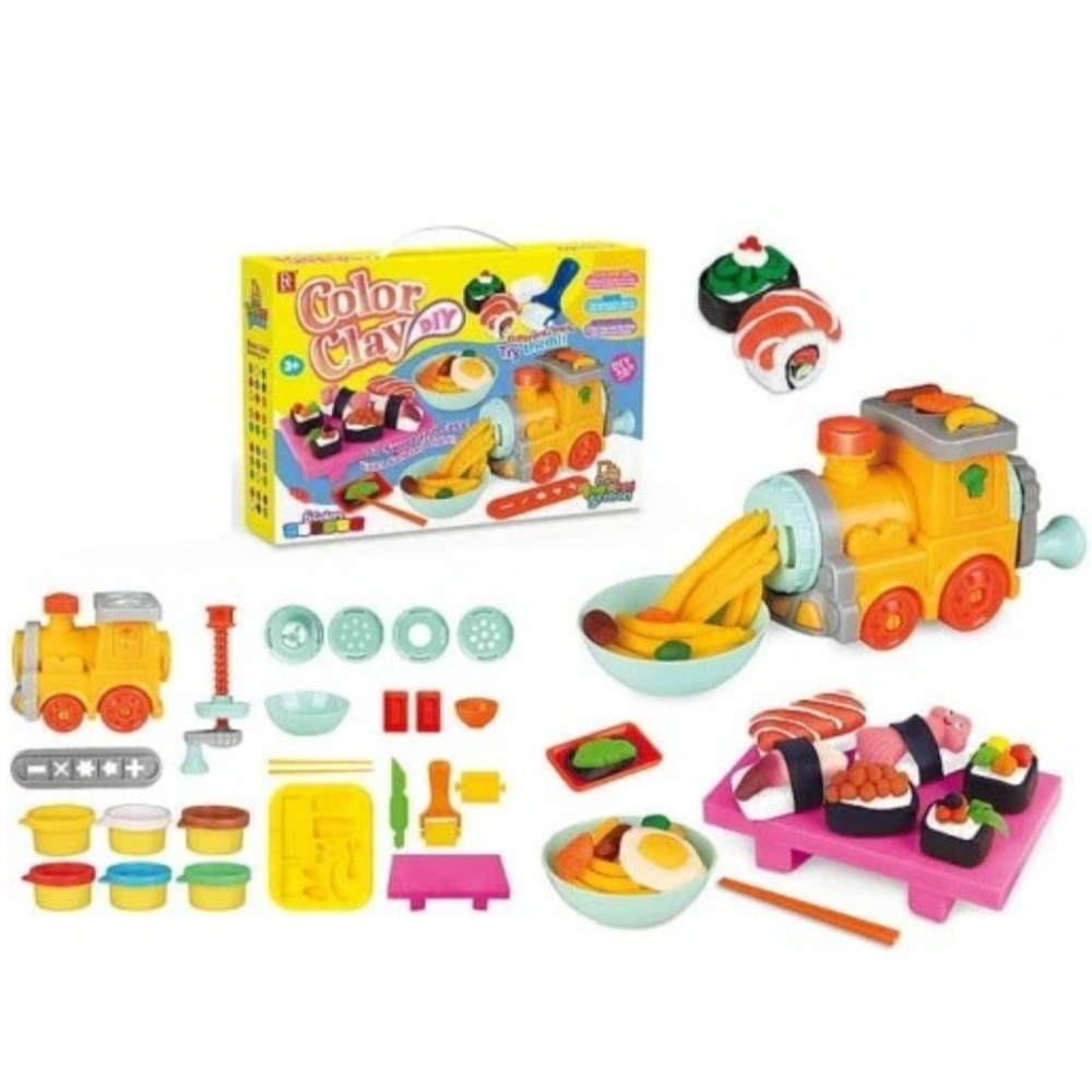 677-C516 Magical Dough Ice Cream Maker Playset for Kids – 5-in-1 Colorful Clay Modeling Toy Kit with Molds