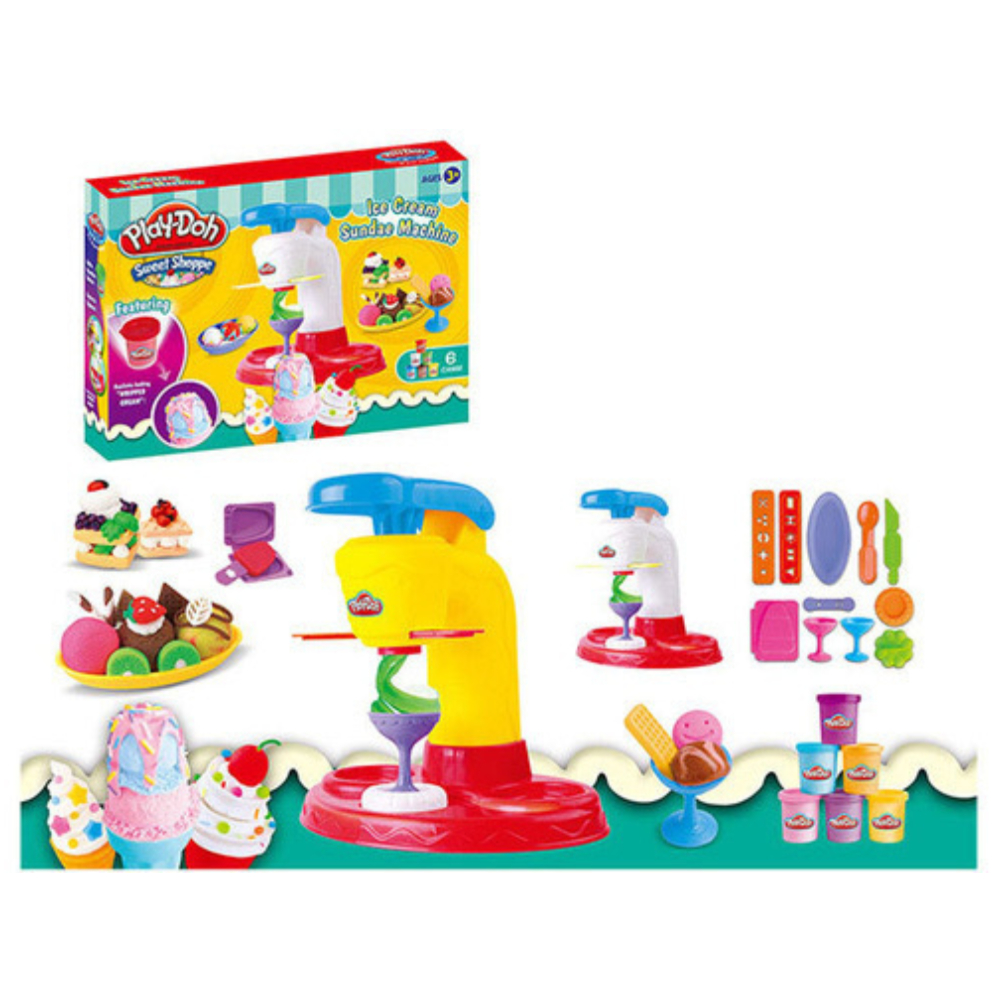 677-C508 Creative Dough Cake & Dessert Maker Playset for Kids – DIY Modeling Clay Toy Kit with Molds, Cake Stand, Utensils, and 5-Color Dough Set