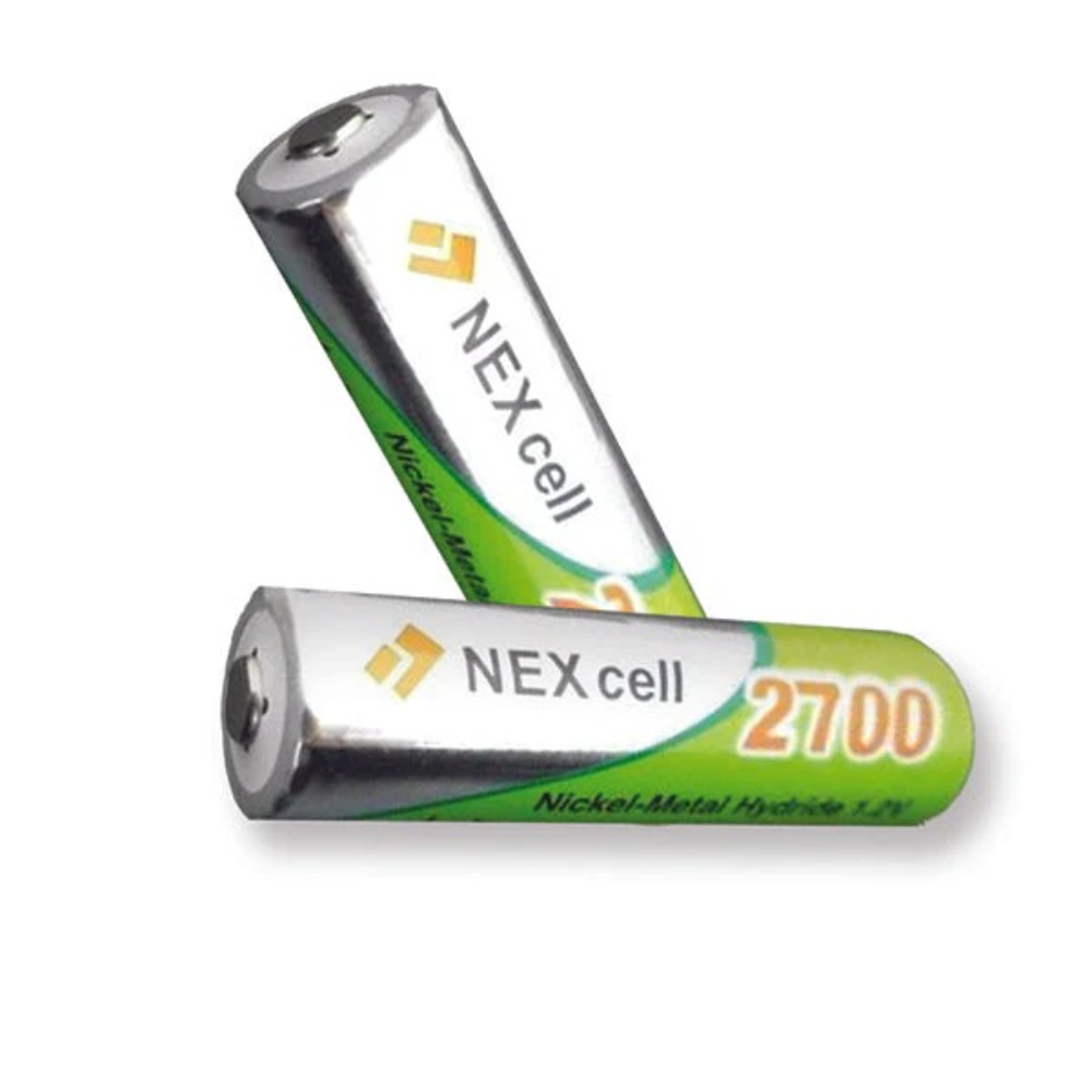 Nexcell AA Rechargeable Batteries 2700mAh – High-Capacity NiMH Battery Pack of 2 | Long-Lasting, Eco-Friendly, Low Self-Discharge AA Cells for Remotes, Cameras, Flashlights, Toys & More