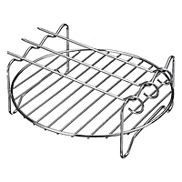 Multifunctional Stainless Steel Air Fryer Rack with Skewers – Round Double-Layer Cooking Rack for Grilling, Roasting, and Dehydrating – Compatible with Most Air Fryers & Ovens Multifunctional Stainless Steel Air Fryer Rack with Skewers – Round Double-Layer Cooking Rack for Grilling, Roasting, and Dehydrating – Compatible with Most Air Fryers & Ovens