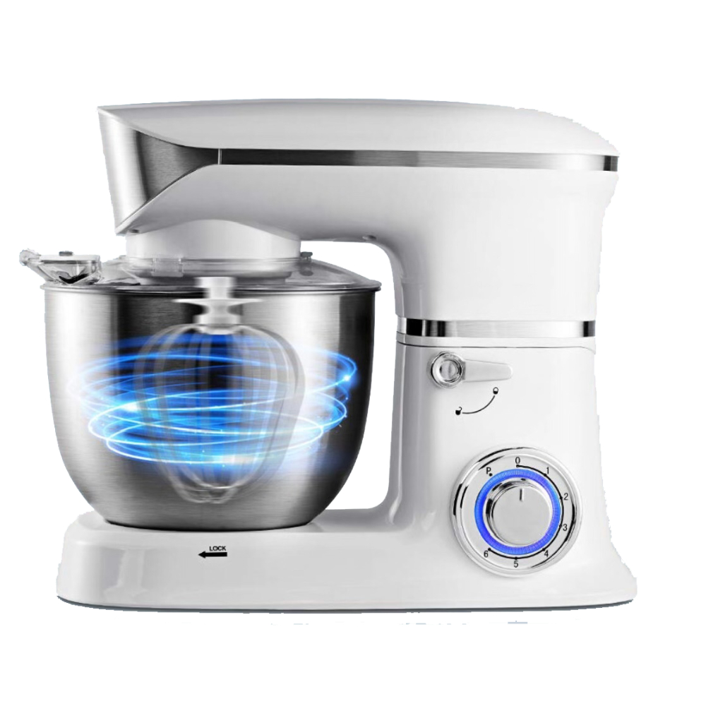 Hoffmans HM-8087 Stand Mixer – 8 Liter Stainless Steel Bowl, 1200W Powerful Motor, 6 Speed Settings, 3 Interchangeable Nozzles, Multi-Function Food Processor, Planetary Dough Mixer