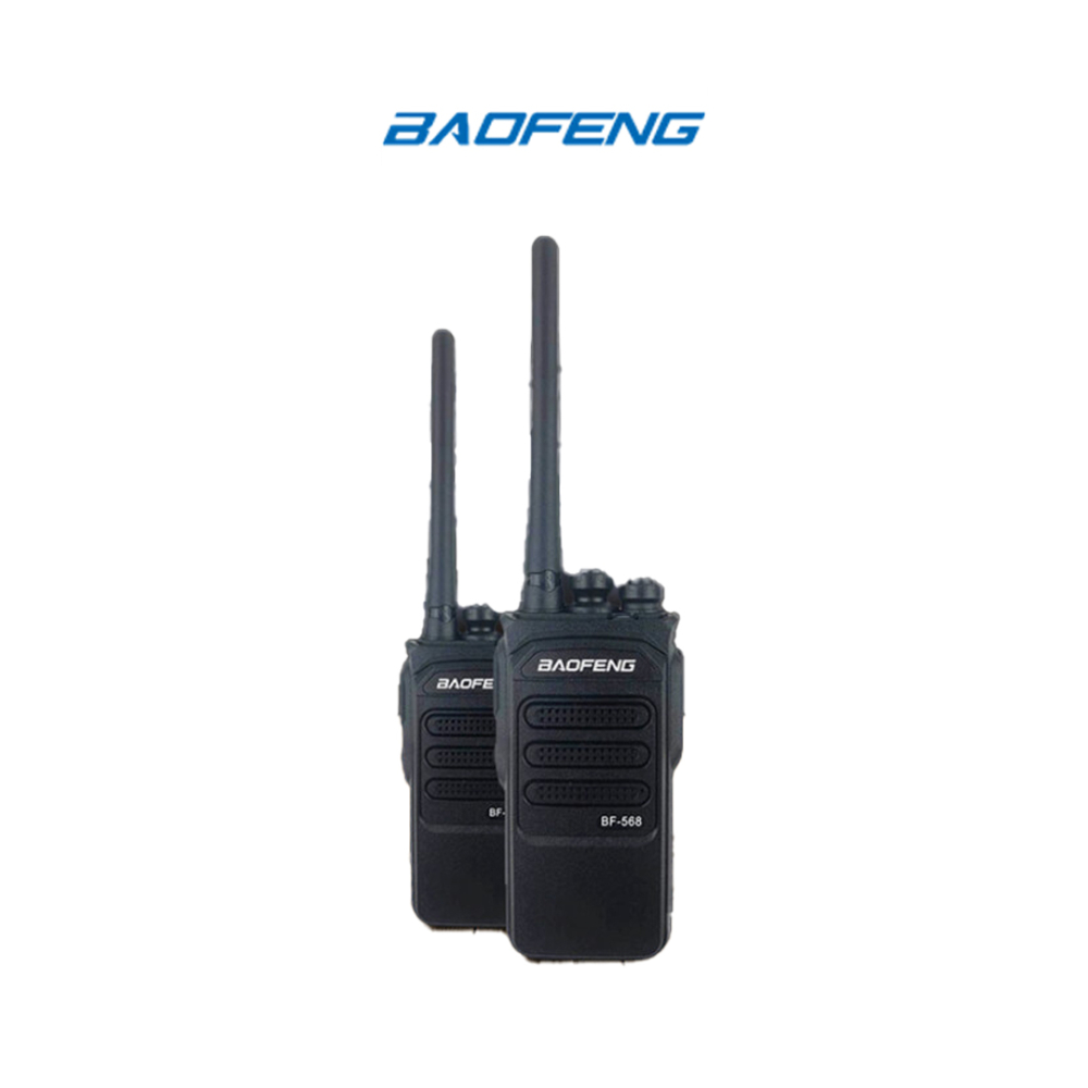 BAOFENG BF-568 UHF Two-Way Radio Walkie Talkie with Earpiece – 400–470MHz Frequency Range, 3W RF Power Output, 1300mAh Li-ion Battery, FM Radio, VOX, Emergency Alarm, PC Programmable