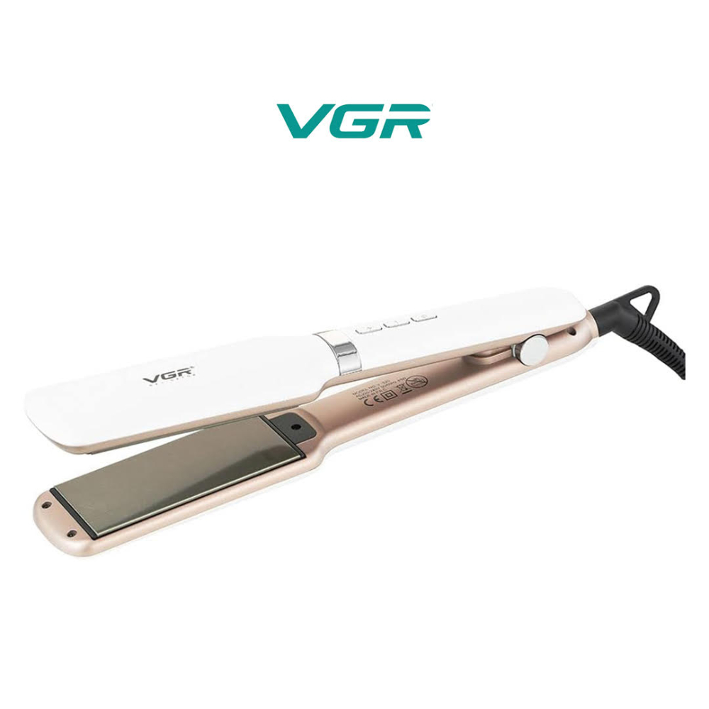 VGR V-520 Professional 42MM Wide Plate Hair Straightener Ceramic Tourmaline Coated Heating Plates 45W Electric Power Heats in 30 Seconds Fast & Smooth Styling Tool for All Hair Types