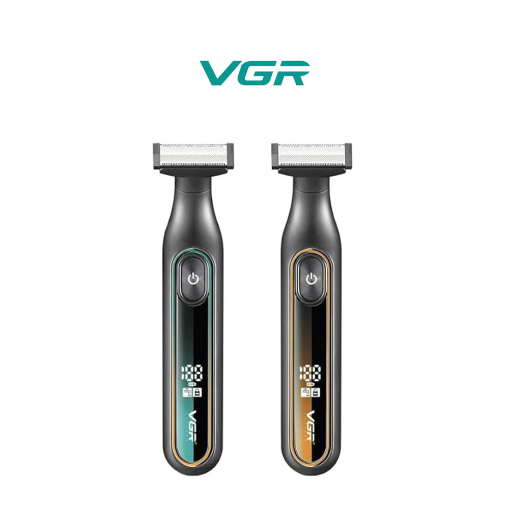VGR V-360 Digital Display Cordless Dual-Sided OneBlade Trimmer & Shaver 0.5–9mm Adjustable Comb 90-Min Runtime Fully Washable IPX5 Waterproof Beard & Body Hair Grooming Kit