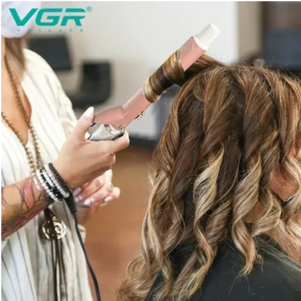 VGR V-578 Professional Electric Hair Curling Wand Fast Heating Ceramic Curling Iron with 25mm Tourmaline Barrel Adjustable Temperature Up to 230°C with LED Display