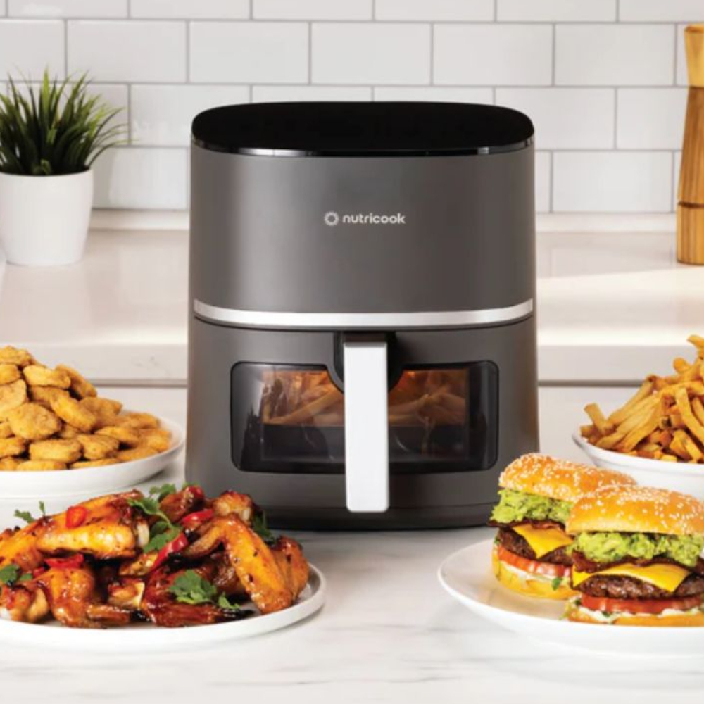 Nutricook Air Fryer Essentials Vision - Digital, NC-AFE152V-G – 5.2L Large Capacity Air Fryer with Smart Digital Touchscreen, Rapid Hot Air Circulation, 1500W Power, Oil-Free Healthy Cooking Nutricook Air Fryer Essentials Vision - Digital, NC-AFE152V-G – 5.2L Large Capacity Air Fryer with Smart Digital Touchscreen, Rapid Hot Air Circulation, 1500W Power, Oil-Free Healthy Cooking