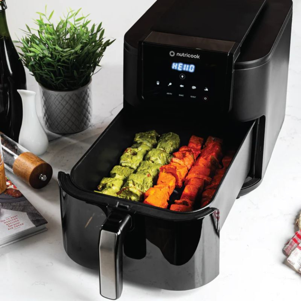 Nutricook Air Fryer Slim XL, 7.6L, 1800W – Large Capacity, Rapid Air Circulation for Healthier Cooking, Adjustable Temperature & Timer, Non-Stick Basket, Compact Design for Easy Storage Nutricook Air Fryer Slim XL, 7.6L, 1800W – Large Capacity, Rapid Air Circulation for Healthier Cooking, Adjustable Temperature & Timer, Non-Stick Basket, Compact Design for Easy Storage