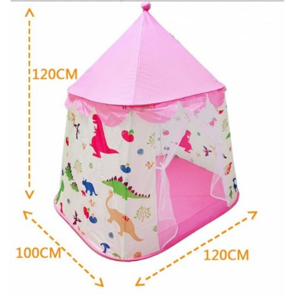 Dinosaur Yurt Pop-Up Play Tent for Kids – Portable Folding Tent with Reinforcement Poles, Carrying Case & Pop-Up Feature – Indoor/Outdoor Playhouse for Ages 3-12 – 120x100x120cm