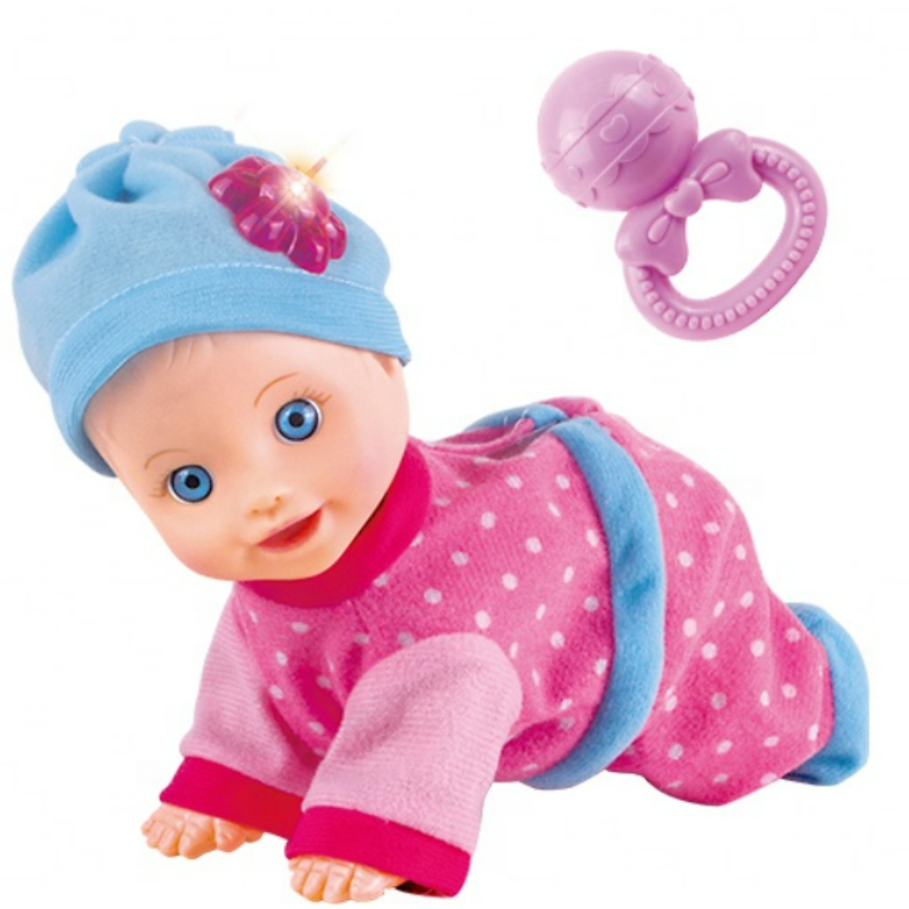 Electric Flash Voice Music Puzzle Early Education Crawling Baby Doll with Ring – Interactive Singing, Laughing, and Crawling Toy for Toddlers – 25.5 x 22 cm