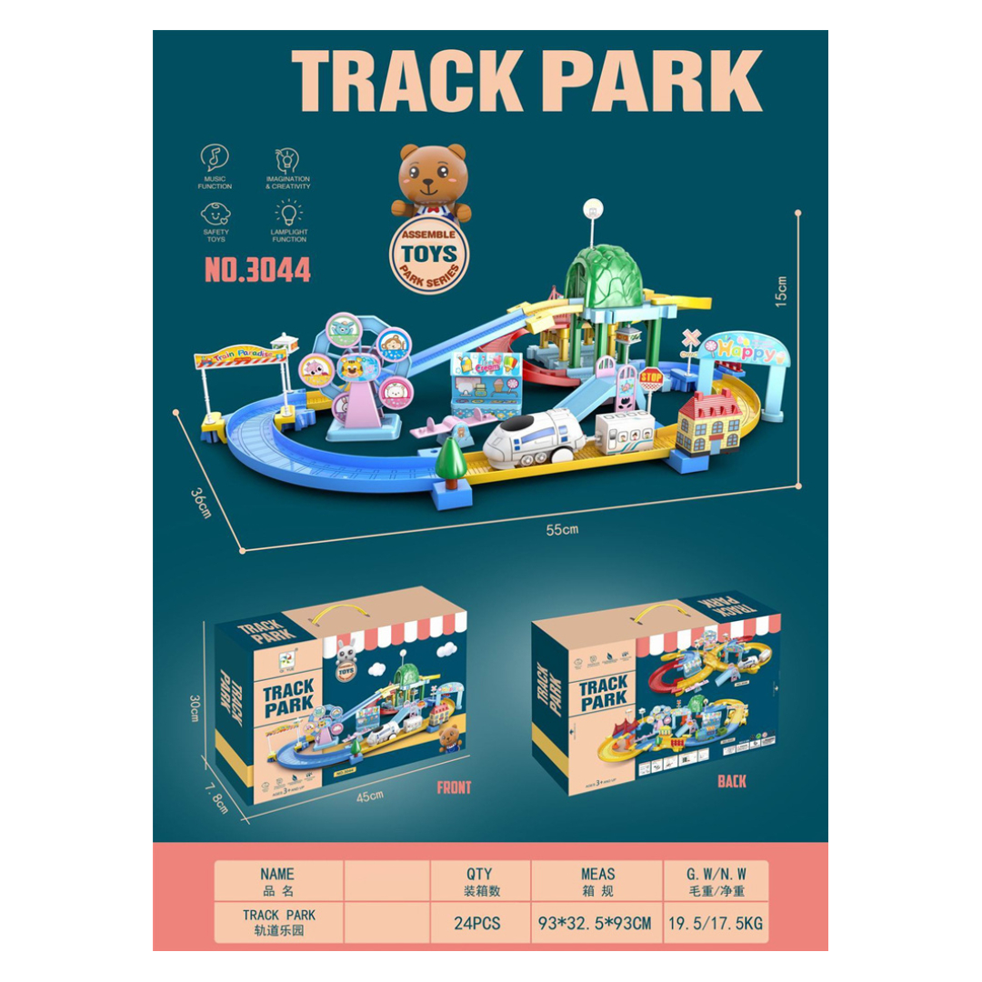 Toys Track Park 6258 – Exciting Racing Adventure Track Playset for Kids Interactive DIY Assembly Toy for Toddlers Package Size 45×30×8 cm Durable ABS Plastic