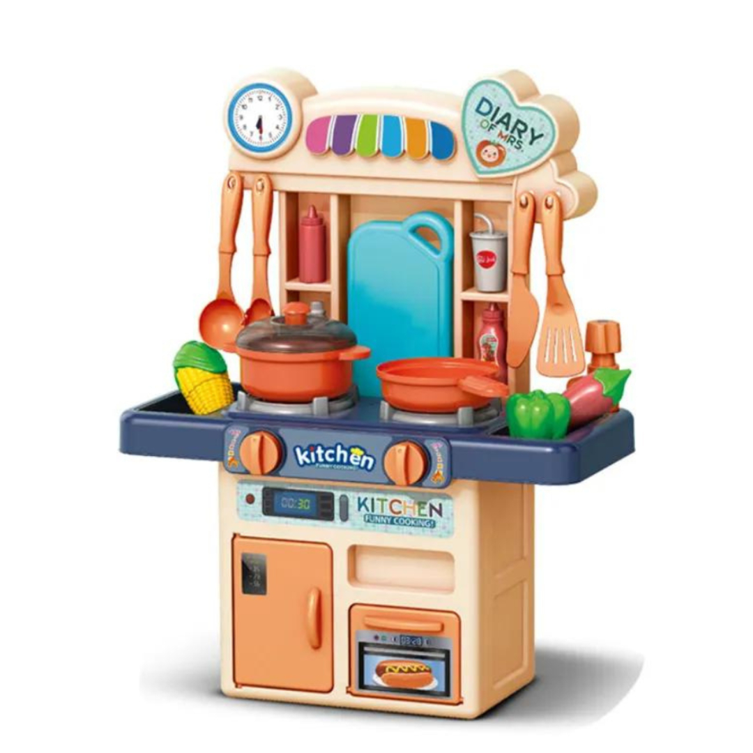 Cooking Toys Electric Water Function Cooking Table – Mini Spraying Kitchen Playset for Kids with Realistic Water Flow, Lights & Sounds Pretend Play Educational Toy Set