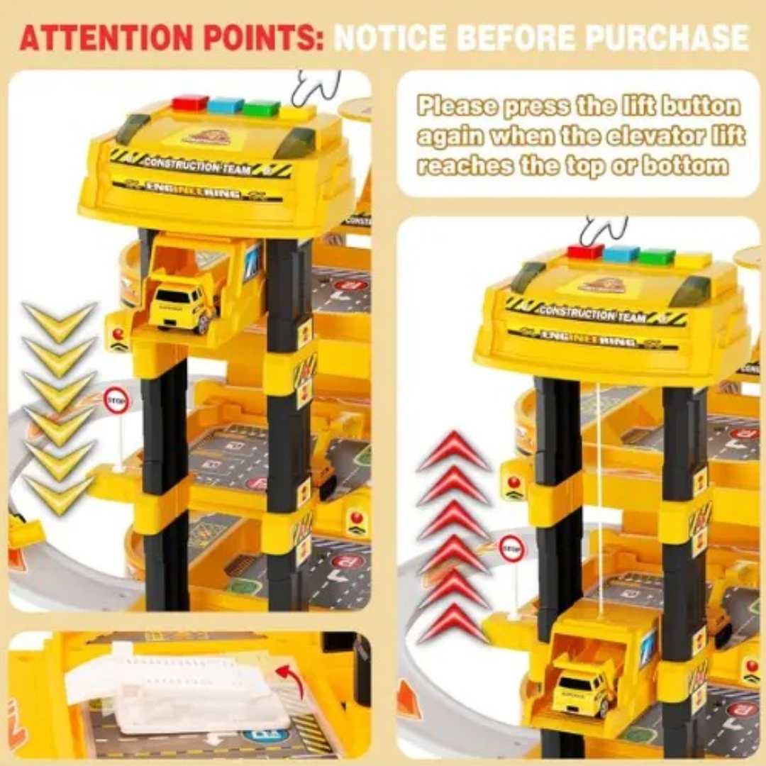 Track 30PCS Game Play Garage Parking Lot Toy Car Engineering Set 6252 – Multi-Level Construction Site-Themed Playset with Ramps, Tracks & Vehicles | Durable Plastic Track 30PCS Game Play Garage Parking Lot Toy Car Engineering Set 6252 – Multi-Level Construction Site-Themed Playset with Ramps, Tracks & Vehicles | Durable Plastic