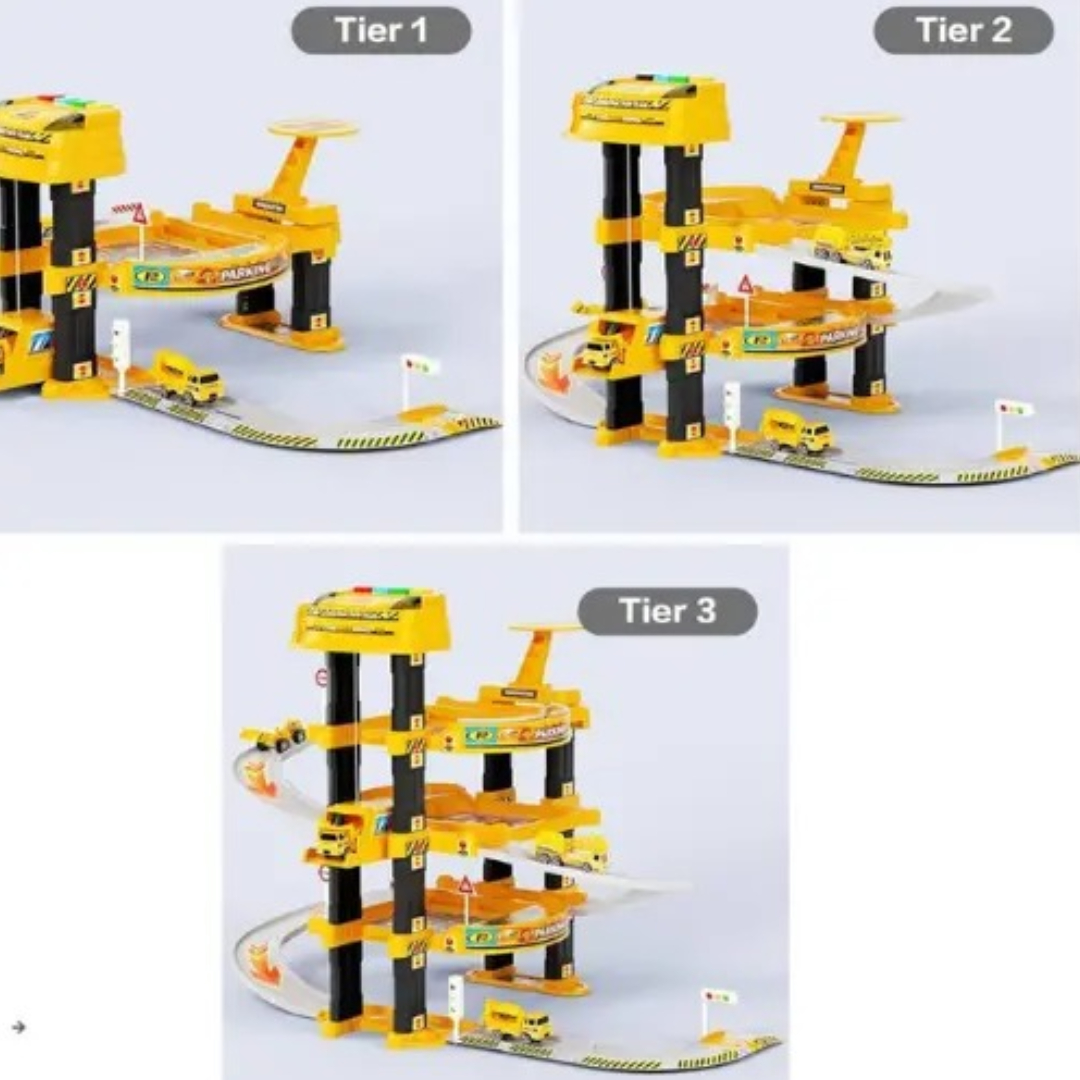 Track 30PCS Game Play Garage Parking Lot Toy Car Engineering Set 6252 – Multi-Level Construction Site-Themed Playset with Ramps, Tracks & Vehicles | Durable Plastic Track 30PCS Game Play Garage Parking Lot Toy Car Engineering Set 6252 – Multi-Level Construction Site-Themed Playset with Ramps, Tracks & Vehicles | Durable Plastic