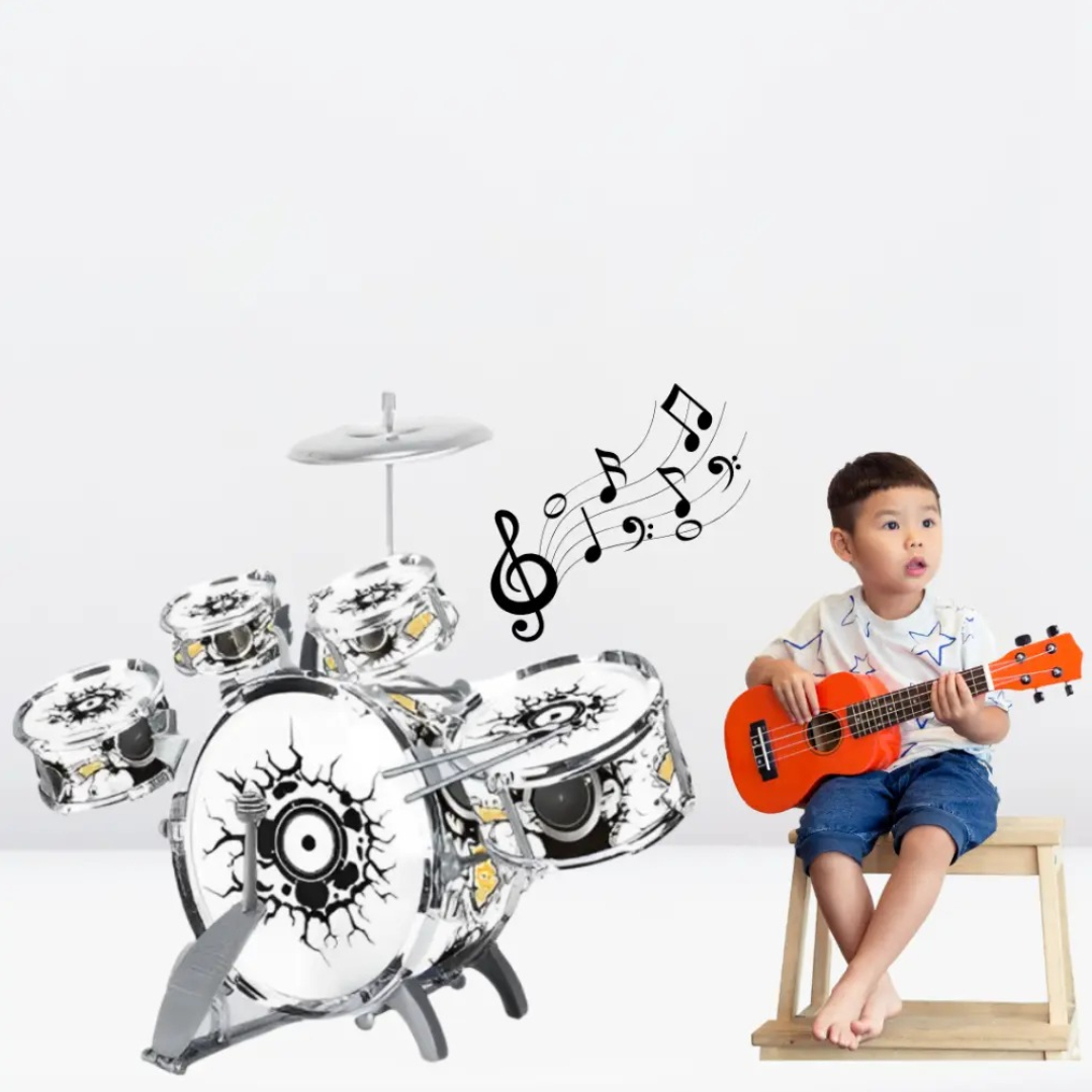 Multifunctional Jazz Drum Series 6292 – Complete Musical Drum Set for Kids with Cymbals, Stools, and Microphone