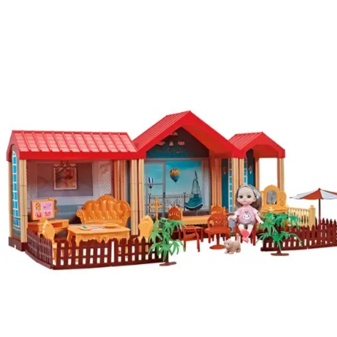 Magical Princess House Toy with Accessories & Lighting – 95 Pcs | Imaginative Pretend Play Dollhouse for Girls Size: 52 x 41 x 40 cm Durable Plastic Build