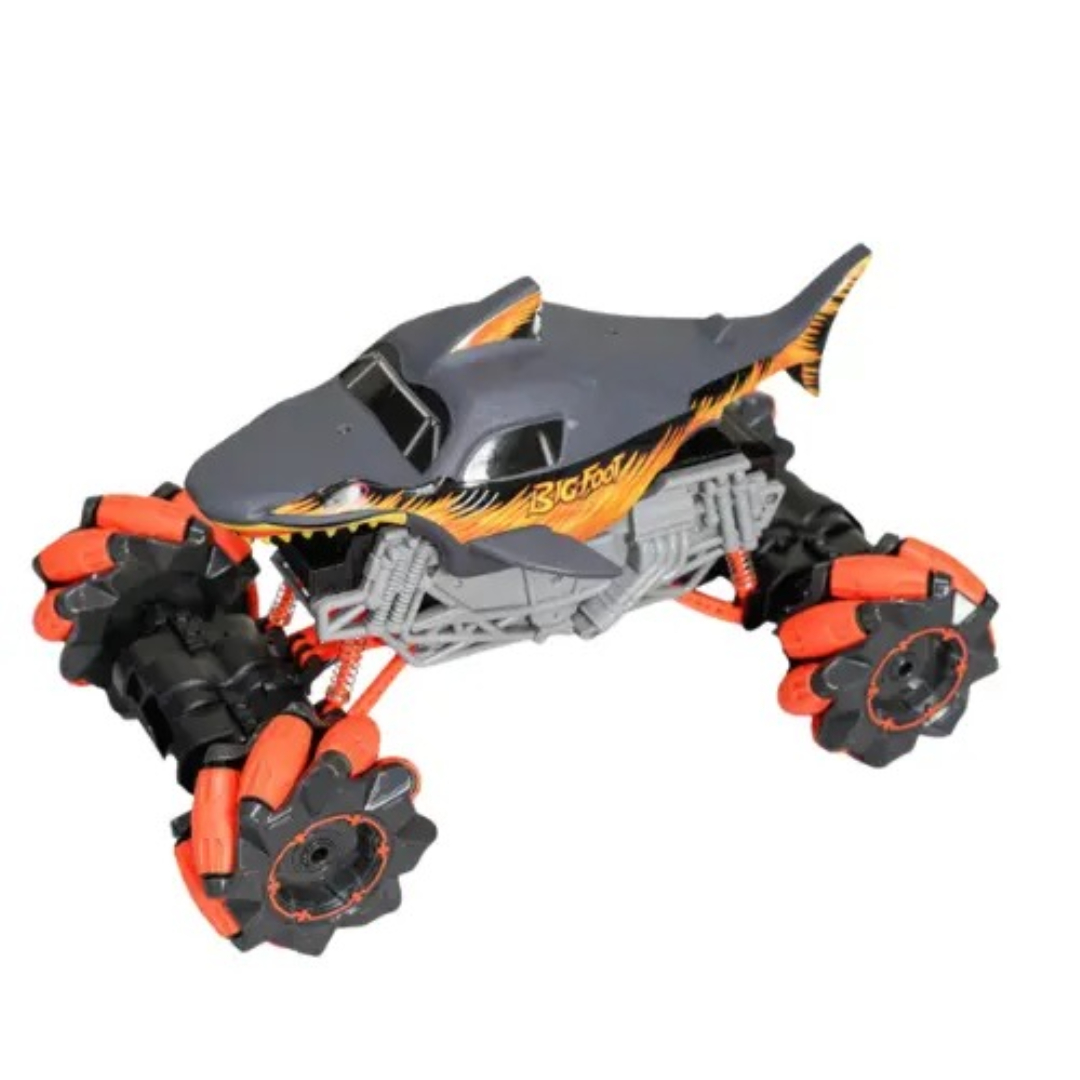 RC Monster Truck Shark by Vankico – Grey & Orange High-Speed Stunt RC Car for Kids 360° Rotation, Side & Diagonal Drift, 8-Direction Movement LED Lights RC Monster Truck Shark by Vankico – Grey & Orange High-Speed Stunt RC Car for Kids 360° Rotation, Side & Diagonal Drift, 8-Direction Movement LED Lights