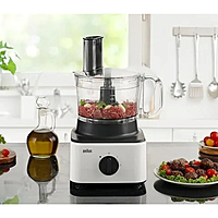 Braun 8-in-1 Food Processor FP0132, 750W – Multifunctional Kitchen System with 2.1L Bowl & 1.8L Blender, Chop, Slice, Grate, Whisk, Knead, and Puree – Stainless Steel Blades