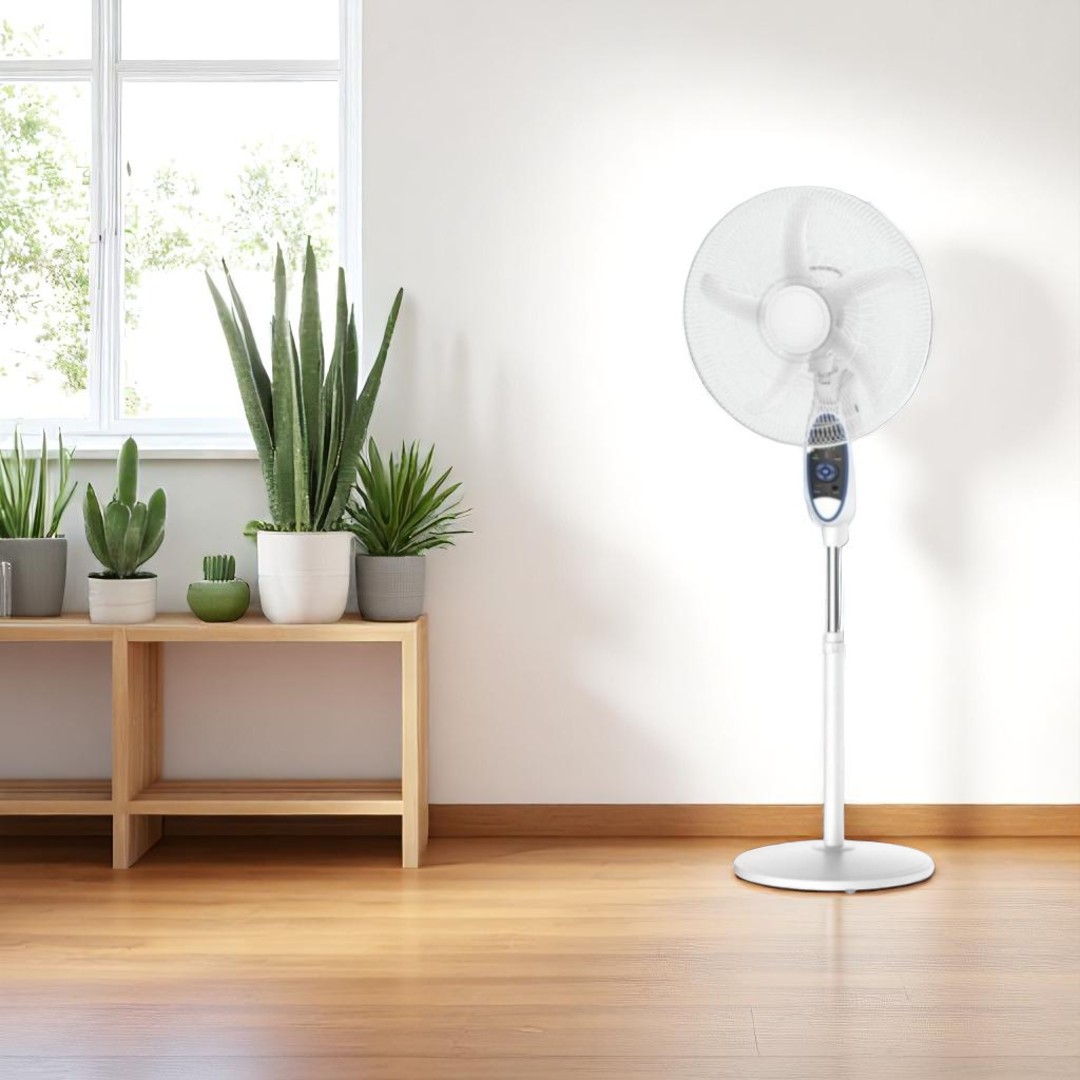 General 18’’ Rechargeable Stand Fan GP-2938HRS – 40W Powerful Airflow with 12V Rechargeable Battery, Up to 30 Hours Runtime, LED Light, 5-Blade Design, and Adjustable Height – General Brand