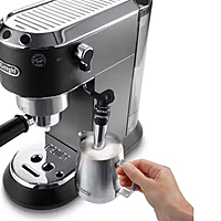 Delonghi EC685.M 1300W 15-Bar Espresso Machine Coffee Maker Compact Stainless Steel Design 1.1L Removable Water Tank Thermoblock Heating Adjustable Cappuccino System Compatible with ESE Pods