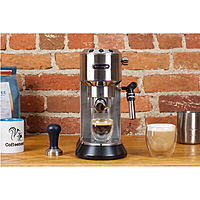 Delonghi EC685.M 1300W 15-Bar Espresso Machine Coffee Maker Compact Stainless Steel Design 1.1L Removable Water Tank Thermoblock Heating Adjustable Cappuccino System Compatible with ESE Pods