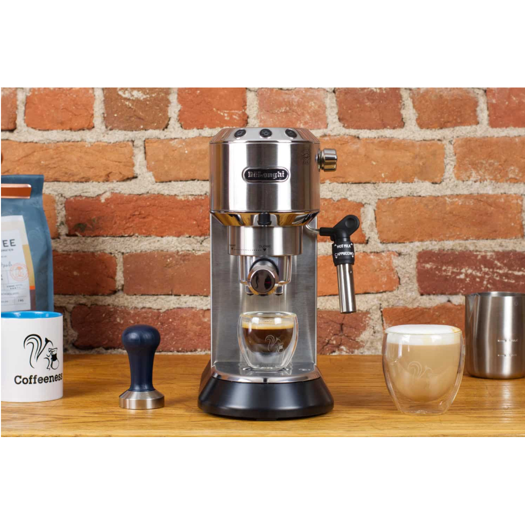 Delonghi EC685.M 1300W 15-Bar Espresso Machine Coffee Maker Compact Stainless Steel Design 1.1L Removable Water Tank Thermoblock Heating Adjustable Cappuccino System Compatible with ESE Pods