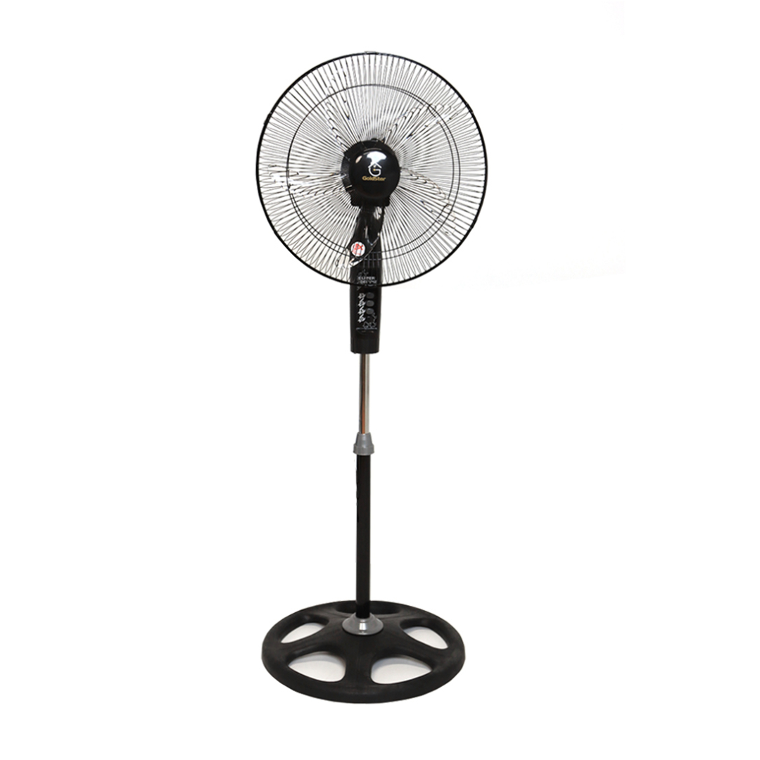 Gold Star 18" Oscillating Stand Fan Model 1-4291 3-Speed Energy-Saving Whisper-Quiet Motor Adjustable Height & Tilt Head | 90° Full-Room Oscillation Gold Star 18" Oscillating Stand Fan Model 1-4291 3-Speed Energy-Saving Whisper-Quiet Motor Adjustable Height & Tilt Head | 90° Full-Room Oscillation