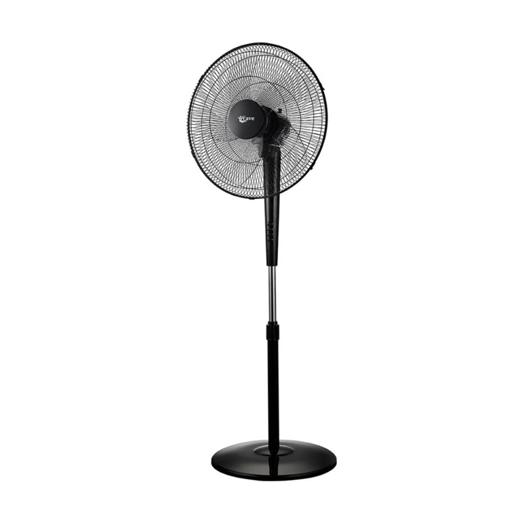 Wave 18” Stand Electric Fan 50W Powerful & Quiet Cooling Adjustable Height & Oscillation Function 3-Speed Settings Ideal for Home & Office Use
