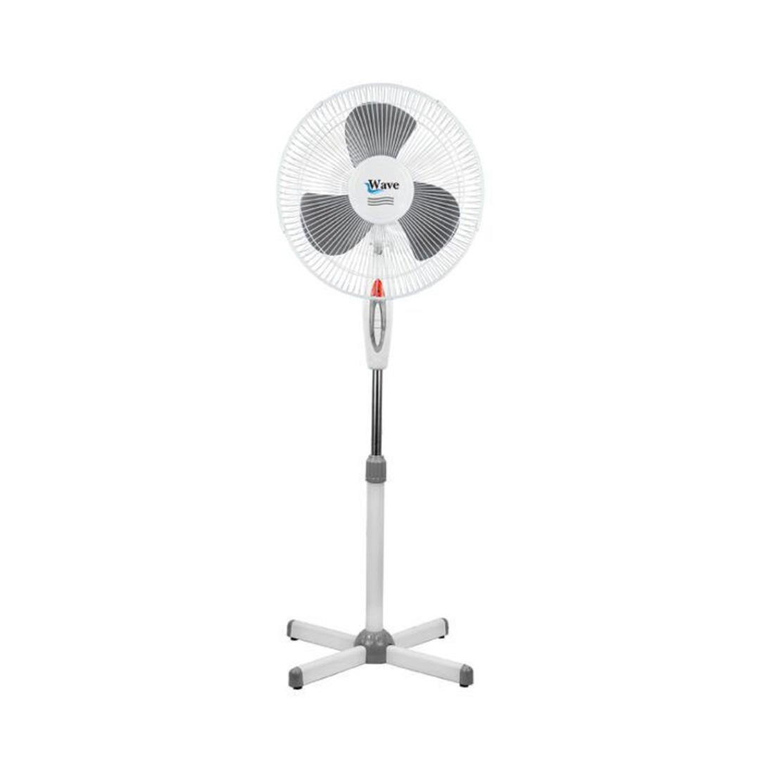 WAVE 16-Inch Stand Fan US-16058 40W Adjustable Height & Tilt Cooling Fan with Horizontal & Vertical Oscillation 3-Speed Air Circulator with 40cm Blade Diameter