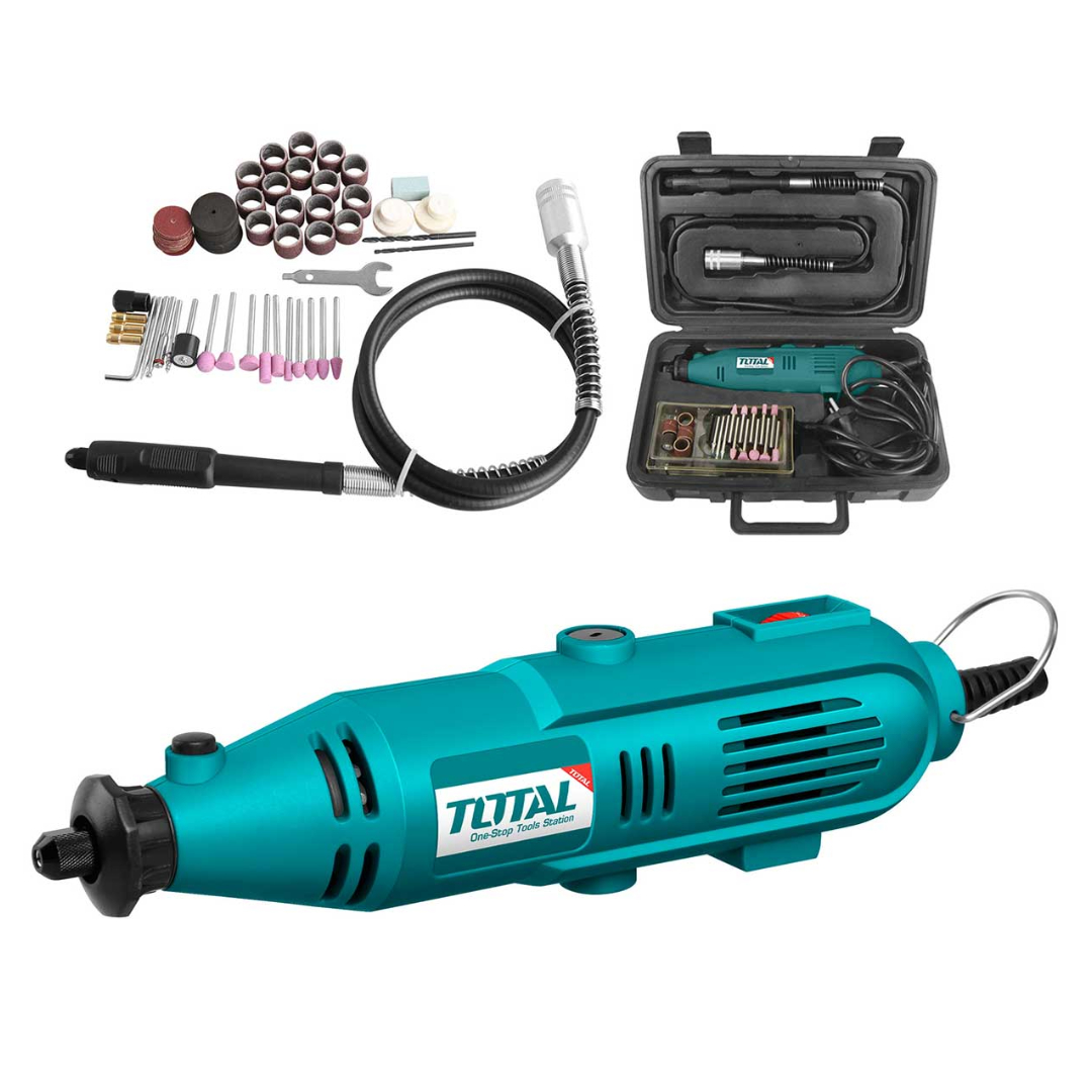 Total Mini Grinder 130W – Compact and Powerful 130W Grinder for Precision Grinding, Polishing, and Sanding, Ideal for DIY Projects and Small Repairs