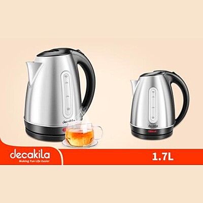 Decakila-Water Boiler Stainless Kettle 1.7L ,1850-2200W, 220-240V ,50-60Hz With Water Gauge
