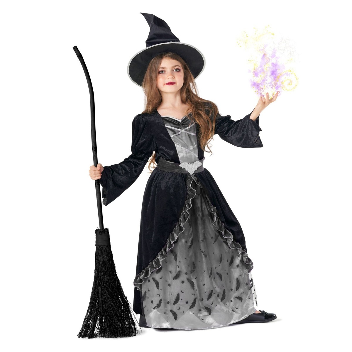 LUCIDA Silver Witch Costume for Infants (80-92CM) & Toddlers (92-104CM)