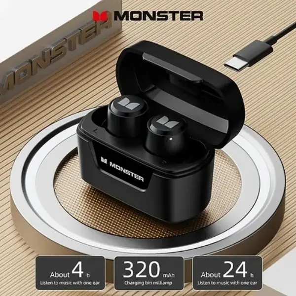 Monster Airmars XKT05 Wireless Gaming Headphone – High-Performance Bluetooth 5.2 Headset with Low-Latency Audio, Type-C Fast Charging, Ergonomic Fit