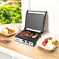 Decakila 2000W 4-Slice Contact Grill Toaster Sandwich Maker Electric Steak Grill Machine, Non-stick Coating, Reversible Iron Cooking Plates,180° Stretch Out for BBQ Usage (KEECO79M) Decakila 2000W 4-Slice Contact Grill Toaster Sandwich Maker Electric Steak Grill Machine, Non-stick Coating, Reversible Iron Cooking Plates,180° Stretch Out for BBQ Usage (KEECO79M)