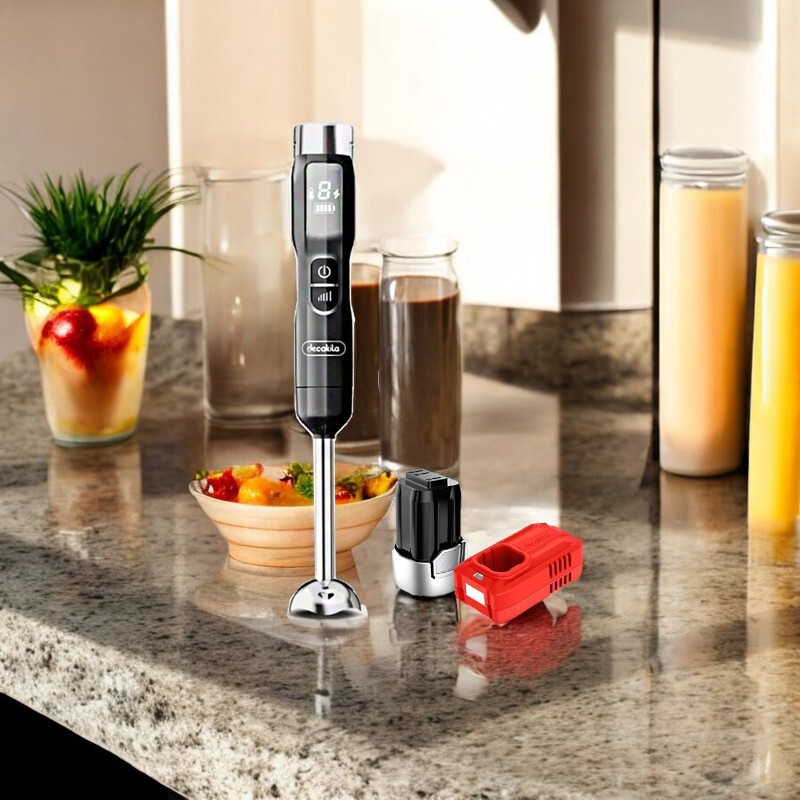 Decakila Cordless Hand Blender with 16V SHARE Battery Series, 5-speed setrting and LED display (KEJB048B) - Black Decakila Cordless Hand Blender with 16V SHARE Battery Series, 5-speed setrting and LED display (KEJB048B) - Black