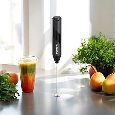 Decakila Handheld Milk Frother with 4.5V Rated Voltage and 1.8W Power (KMCF035B) - Black